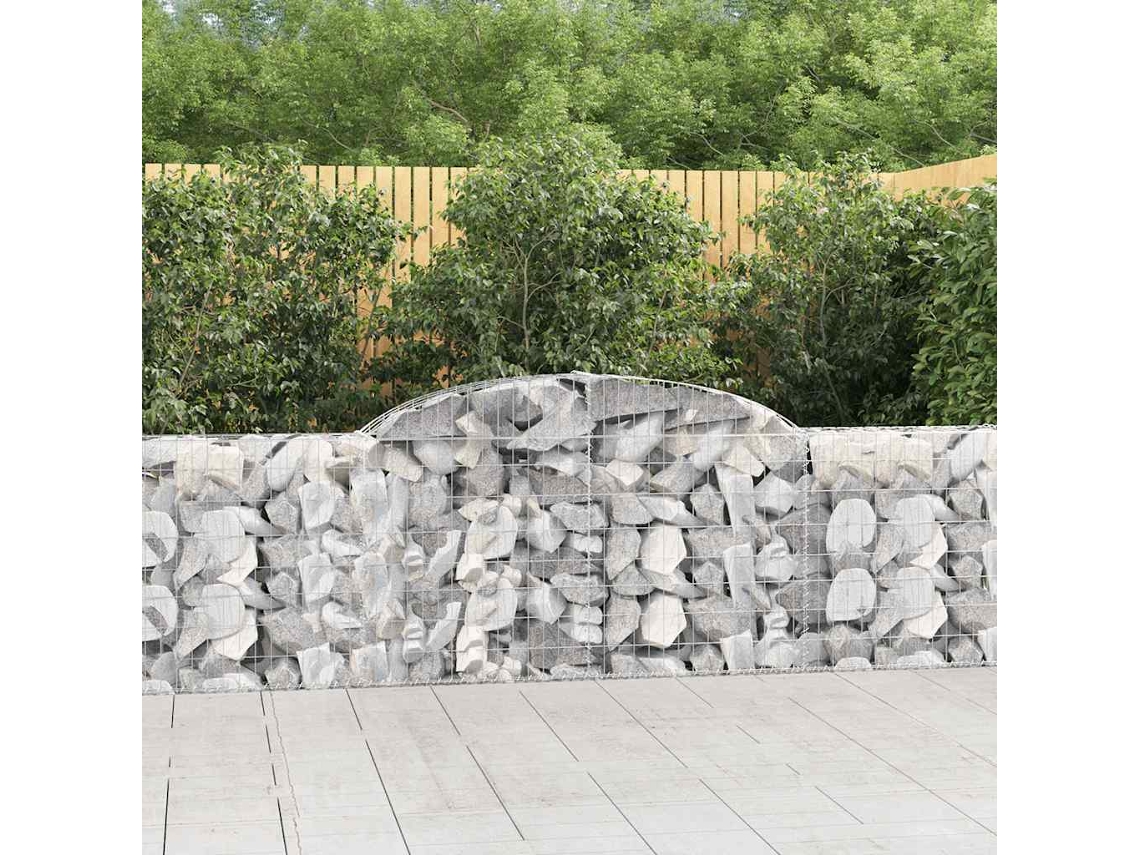 Vidaxl Cestos Gabião Arqueados 12pcs 300x30x80/100cm Ferro Galvanizado