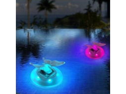 Rebe-2 Peças De Luzes Flutuantes Solares Para Piscina Led Borboleta Libélula Mudança De Cor Decoração Exterior Jardim Piscina Festa