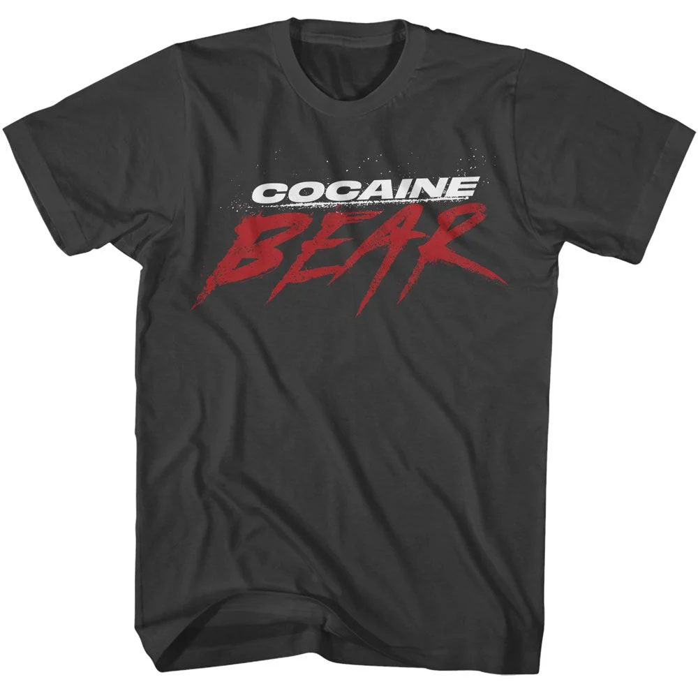 Rockinstone Cocaine Bear Movie Logo Dark Solid Smoke Adult T-shirt Size:xxxl