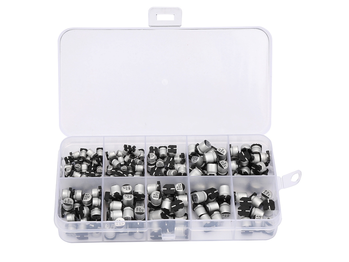Conjunto de 200 Capacitores Elétricos Smd 10 50v 1uf a 470uf S/MARCA