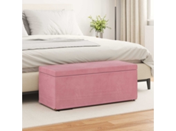 Vidaxl Banqueta Rosa 101 X 41 X 40 Cm Veludo E Madeira De Engenharia