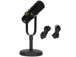 Microfone Usb Para Jogos Computador Desktop À Prova De Choques Com Suporte Monitoramento Em Tempo Real Lâmpada De Nível Colorida