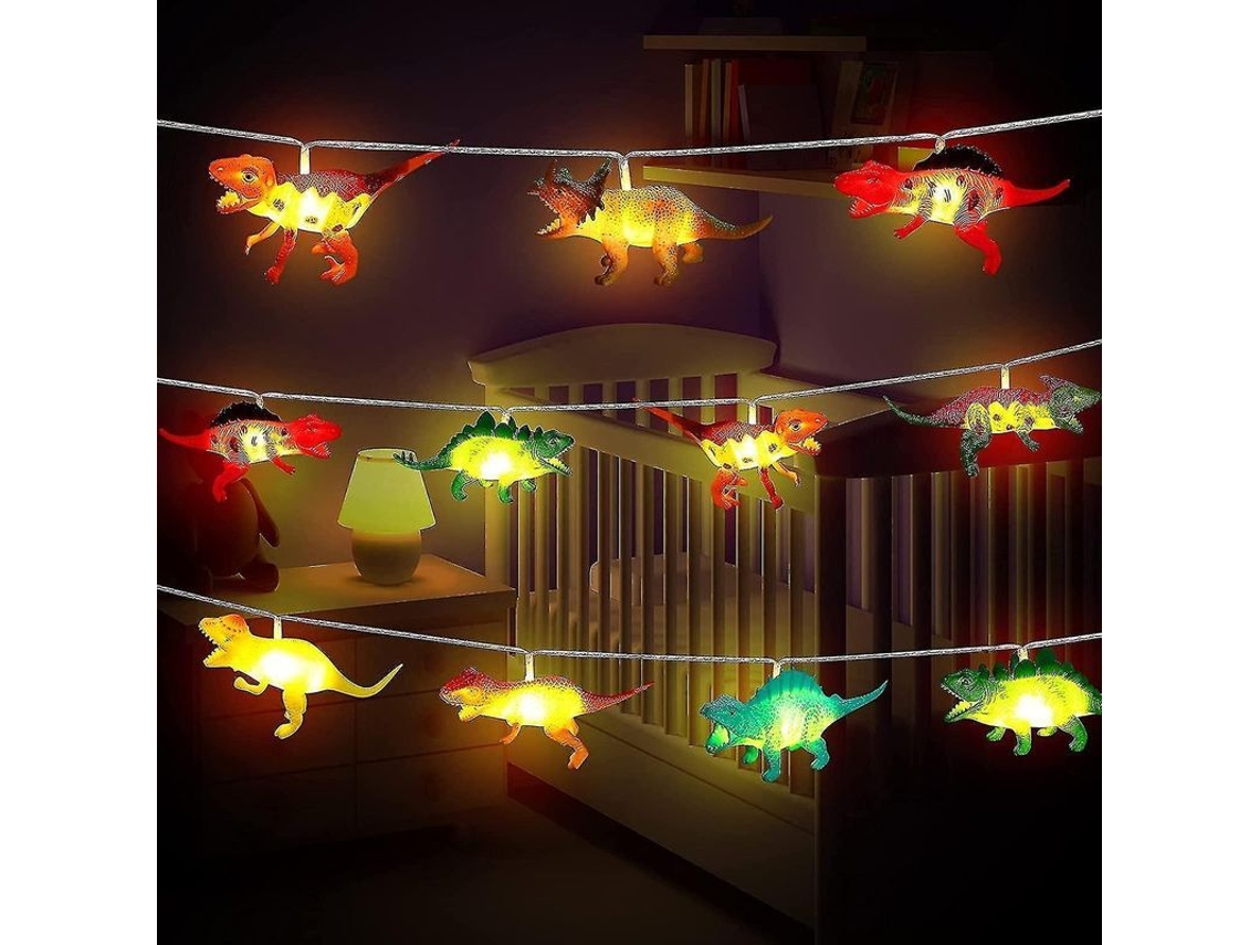 Luces De Cadena De Dinossauros Com 20 Leds 2,99 M Decoração De Quarto Para Crianças Lâmpada Dinossauro
