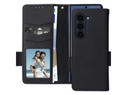 Capa Fólio Fold Aba Função para Samsung Galaxy Z Fold 6 AVIZAR Pele Preto