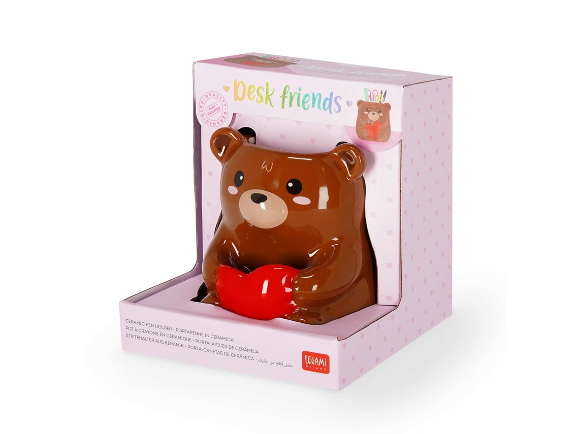 Porta-lápis em Ceramica LEGAMI Desk Friends Teddy Bear