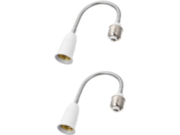 Suporte De Lâmpada Extensor Flexível De 2 Peças, Compatível Com Iluminação Interna E Externa. Gokoco