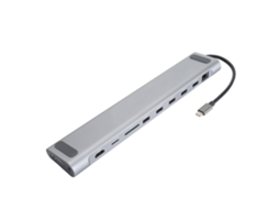 Baoj-2026adaptador Usb C Hub 12 Em 1 Com Porta De Cartão De Armazenamento E Interface Multimídia 4k Hd Para Harmonyos, Android E Windows