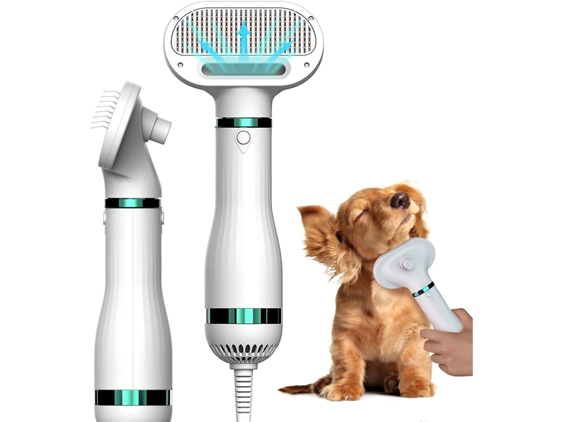 Secador De Pelo Para Cães 3 Em 1 Portátil Com Escova, Temperatura Ajustável E Remoção Automática De Pelo Com Um Botão, Secador Para Pelo De Animais Pe