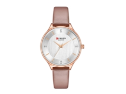 Relógio com pulseira de couro, quartzo à prova d'água, MDUG