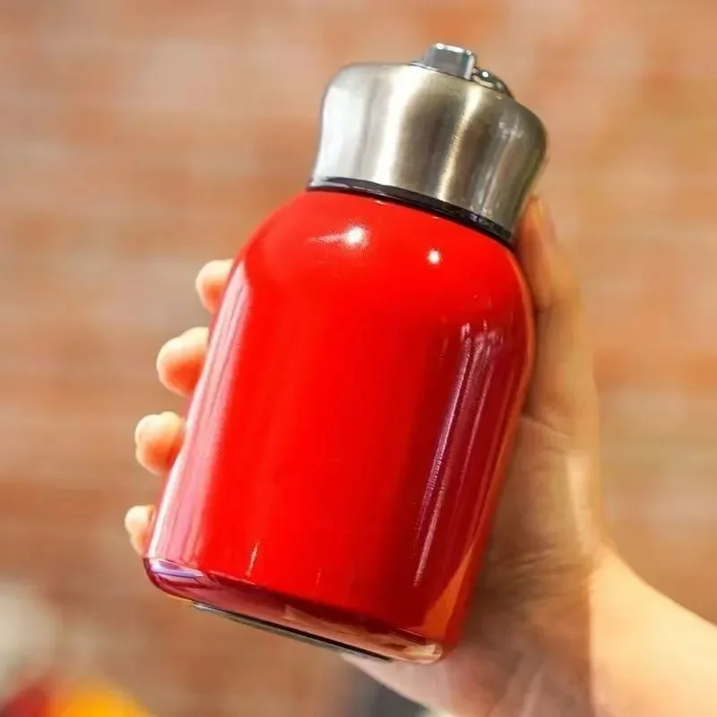 (vermelha 300ml) Garrafa térmica de viagem de 300ml para água/café, em aço inoxidável com isolamento a vácuo.