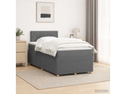 Vidaxl Cama Box Spring Com Colchão Cinzento-escuro 120 X 190 Cm Tecido