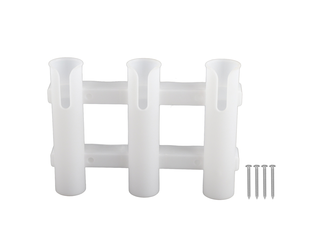 Suporte de Vara de Pesca 3 Tubos Abs Branco