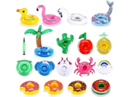 Pacote Com 17 Porta Copos Infláveis, Boias Para Copos De Piscina, Boias Para Bebidas Com Bomba De Ar Para Festas Na Piscina, Natação E Praia PENGDSJE