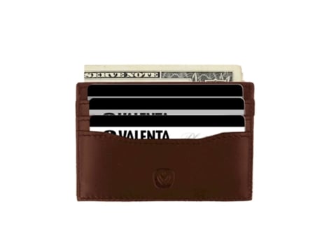 Valenta Porta Cartões Card Wallet Airtag Cognac