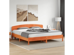 Vidaxl Cama Sem Colchão 200x200 Cm Pinho Maciço Castanho mel