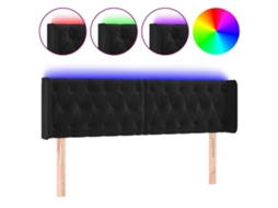 Led Headboard, Led Headboards Vidaxl Preto Veludo (163 X 16 X 78/88 Cm)