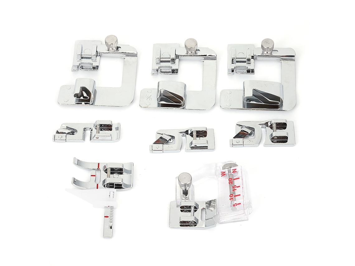 Kit de prensadores de máquina de costura Primerox 8 peças acessórios para costura com dobradiças e medição