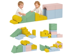 Pastel Conjunto Cotelê Blocos De Construção Macios Para Crianças Tecido 12 Peças Espuma Capa Veludo