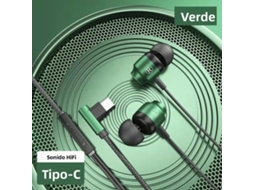 Fone de Ouvido para Jogos , Graves Estéreo, Fones de Ouvido Magnéticos Hiif MDUG (tipo C Verde)