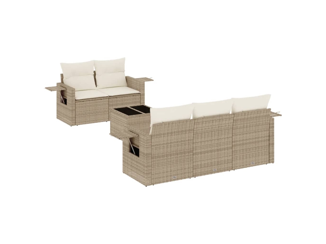 Garden Sofa Set, Garden Sofa Sets Vidaxl Bege Rattan / Vime (n/a)
