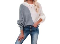 Fasst suéter de Punto de Bloques de Color Con Cuello Alto para Mujer