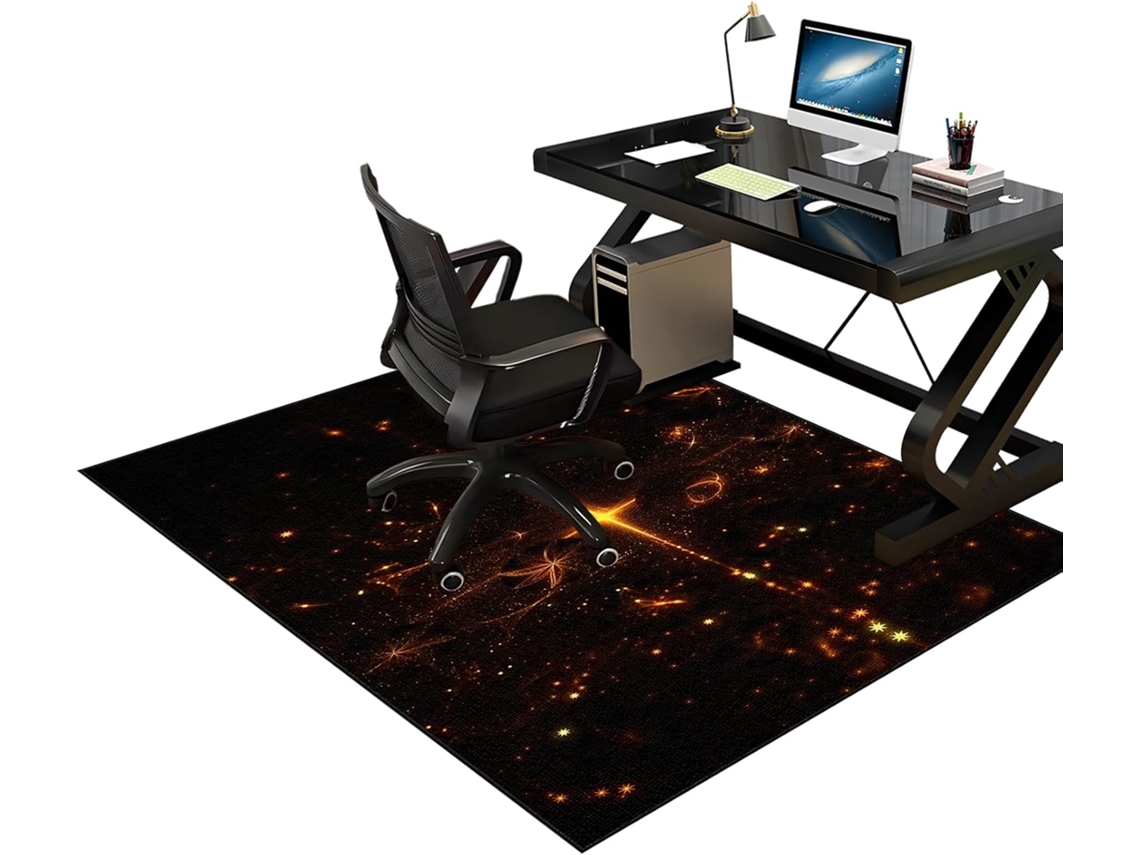 Tapete Cadeira Protetor Piso Antiderrapante 70 X 120 Cm Madeira Giratória, Escritório, Gamer,