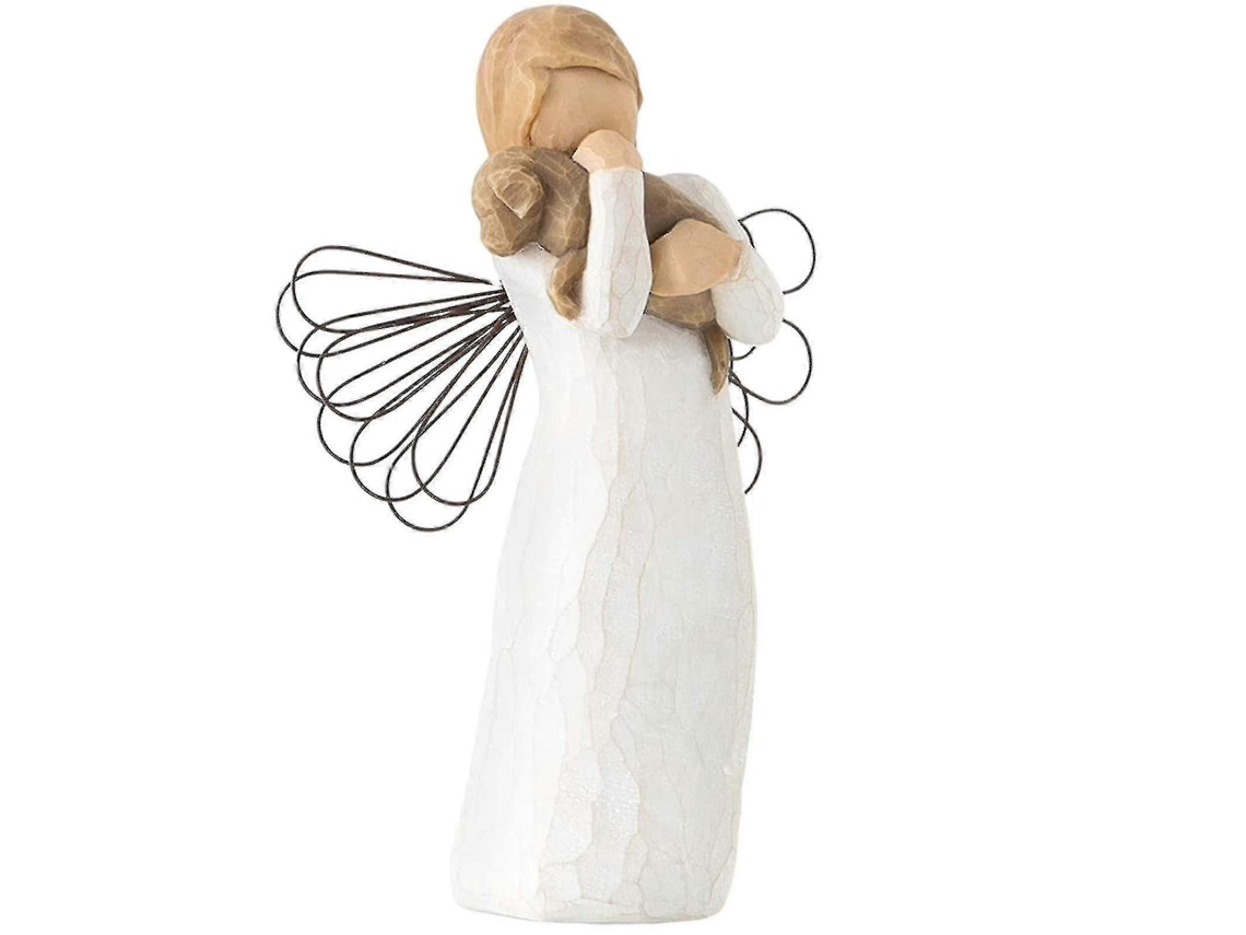 Rebe anjo da Amizade, Figura em Resina com Pintura Manual para Amantes de Animais de Estimação, Cão em Pé - Presente Comemorativo