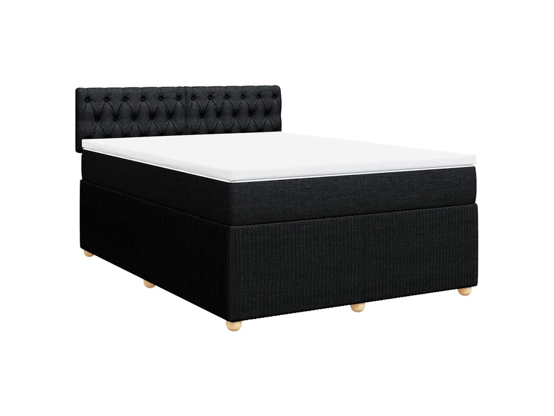 Box Spring Bed, Box Spring Beds Vidaxl Preto Tecido (140 X 190 Cm)