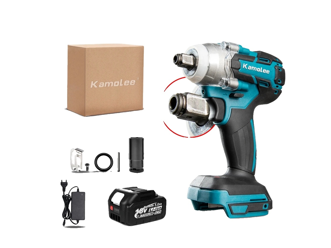 Chave De Impacto Elétrica Kamolee, Torque De 520n.m, Bateria De Lítio Recarregável,tipo B 1xbat Carton Oem