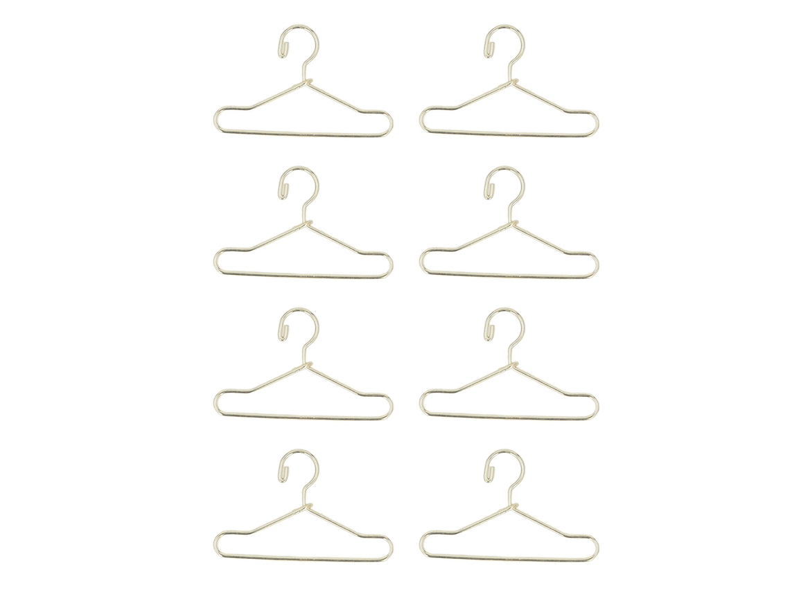 Mali cabides de Roupa Miniatura Dourado 1:12 para Casinha de Boneca Ferro 8 Unid.