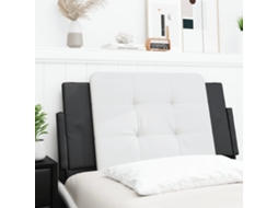 Vidaxl Almofadão De Cabeceira Zadar 100 Cm Couro Artificial Preto E Branco