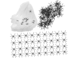 De Halloween Teia De Aranha Artificial Luminosa Com Aranhas Falsas, Brilha No Escuro, Teia Assustadora Para Uso Gokoco