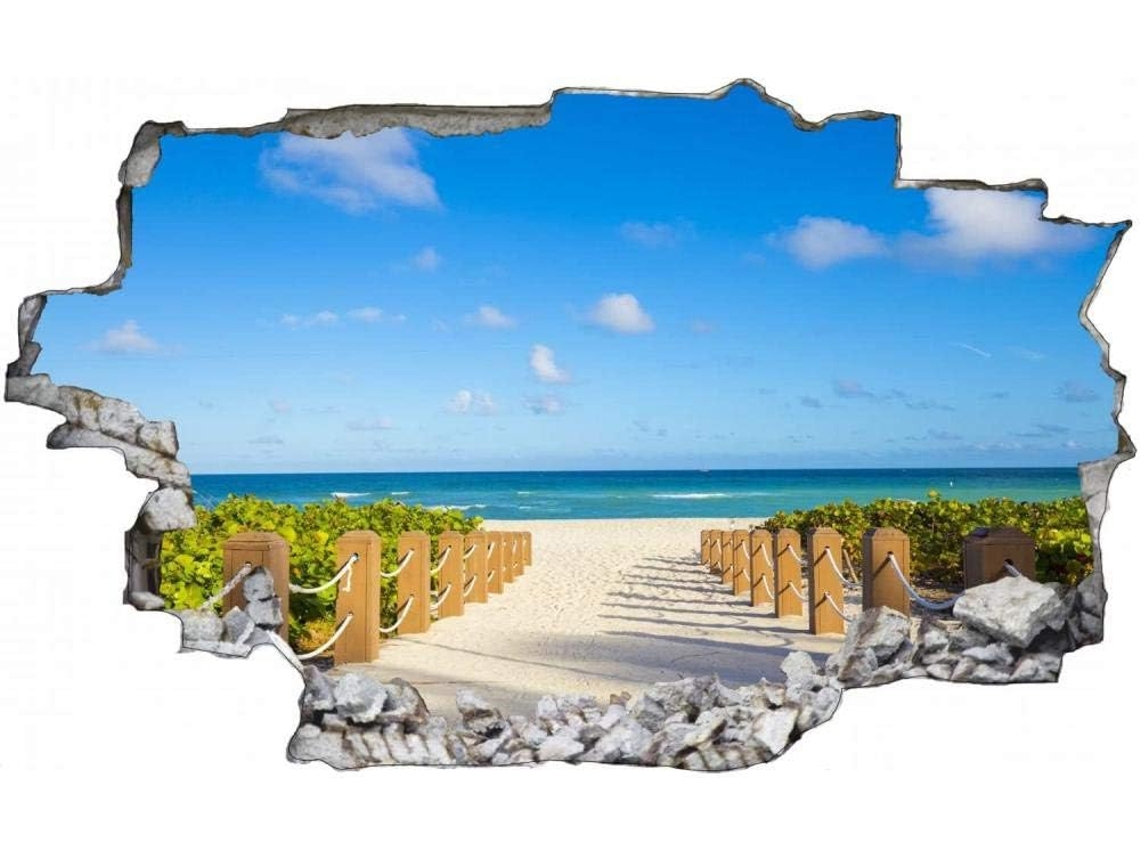 Adesivos Muraux Mar Paisagem Praia Adesivo Mural Para Salão De Beleza Quarto Cozinha Escritório Adulto Criança 80x120cm