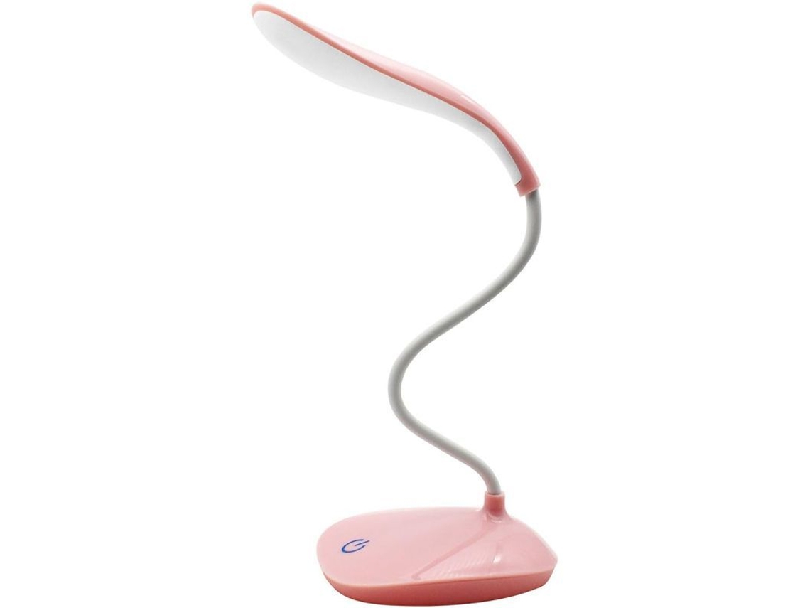 Luz de leitura LED portátil com controle táctil, 3 níveis, recarregável, rosa S/MARCA