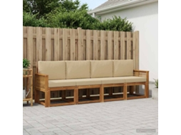 Vidaxl Conjunto De Sofás Para Exterior 5 Unid. Natural E Bege