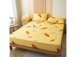 Protetor De Colchão Impermeável Czhhmart( Fitted Sheet) 150cmx200cm (com Par De Fronhas) Coelho Cenoura