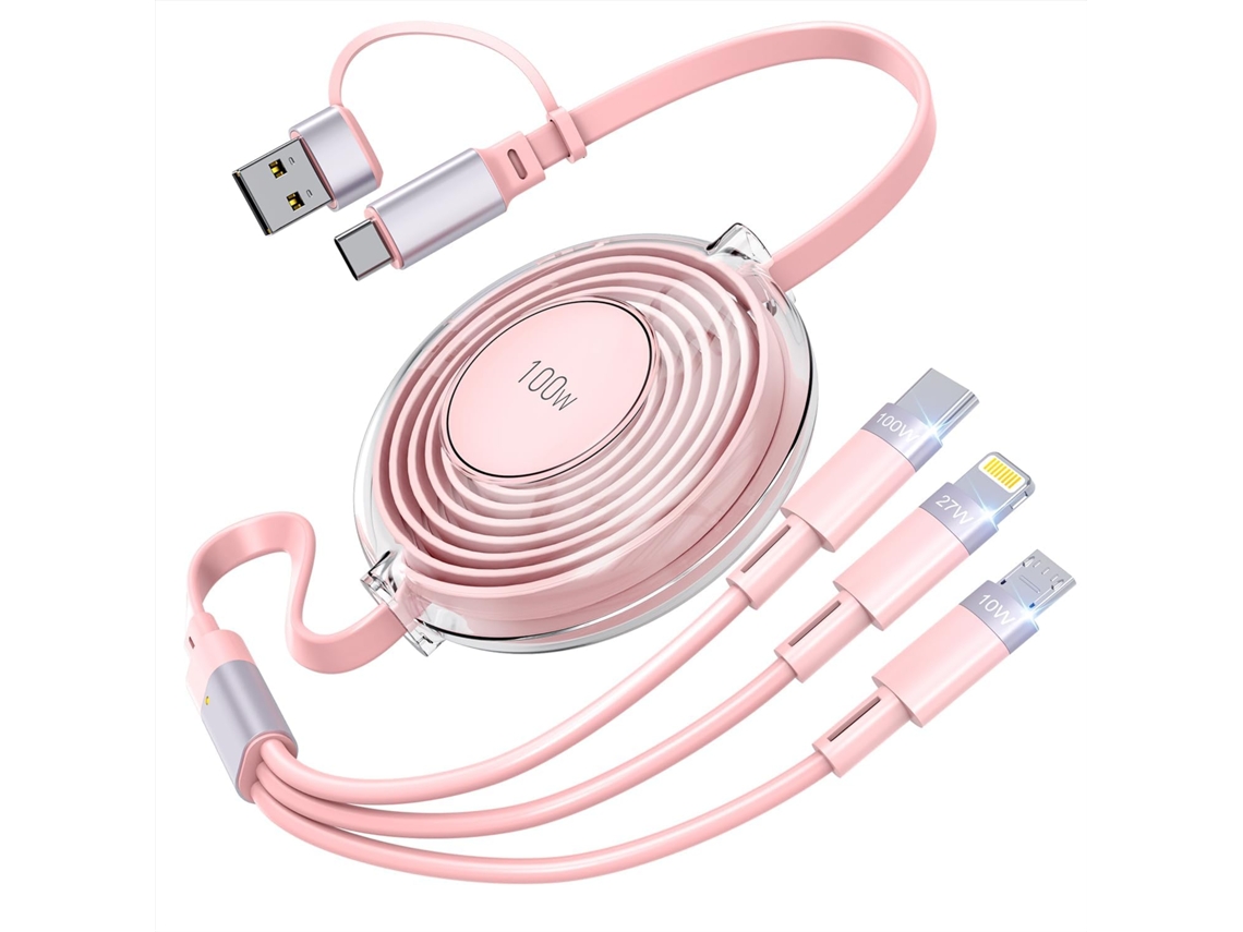 Kit Carregador E Cabo 100w Lightning Micro Usb Rápido Compatível Com Iphone