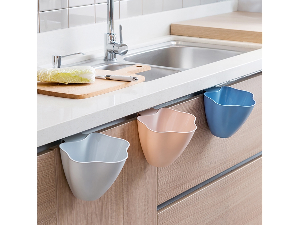 Lixeira Pendente para Porta de Armário Mini Cozinha Banheiro Container de Lixo Hanging Bin