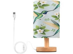 Abajur De Cabeceira Em Beija Flor Formato Para Quarto, Con Portas de Carregegamento USB C, Luminária De Mesa Cabeceira