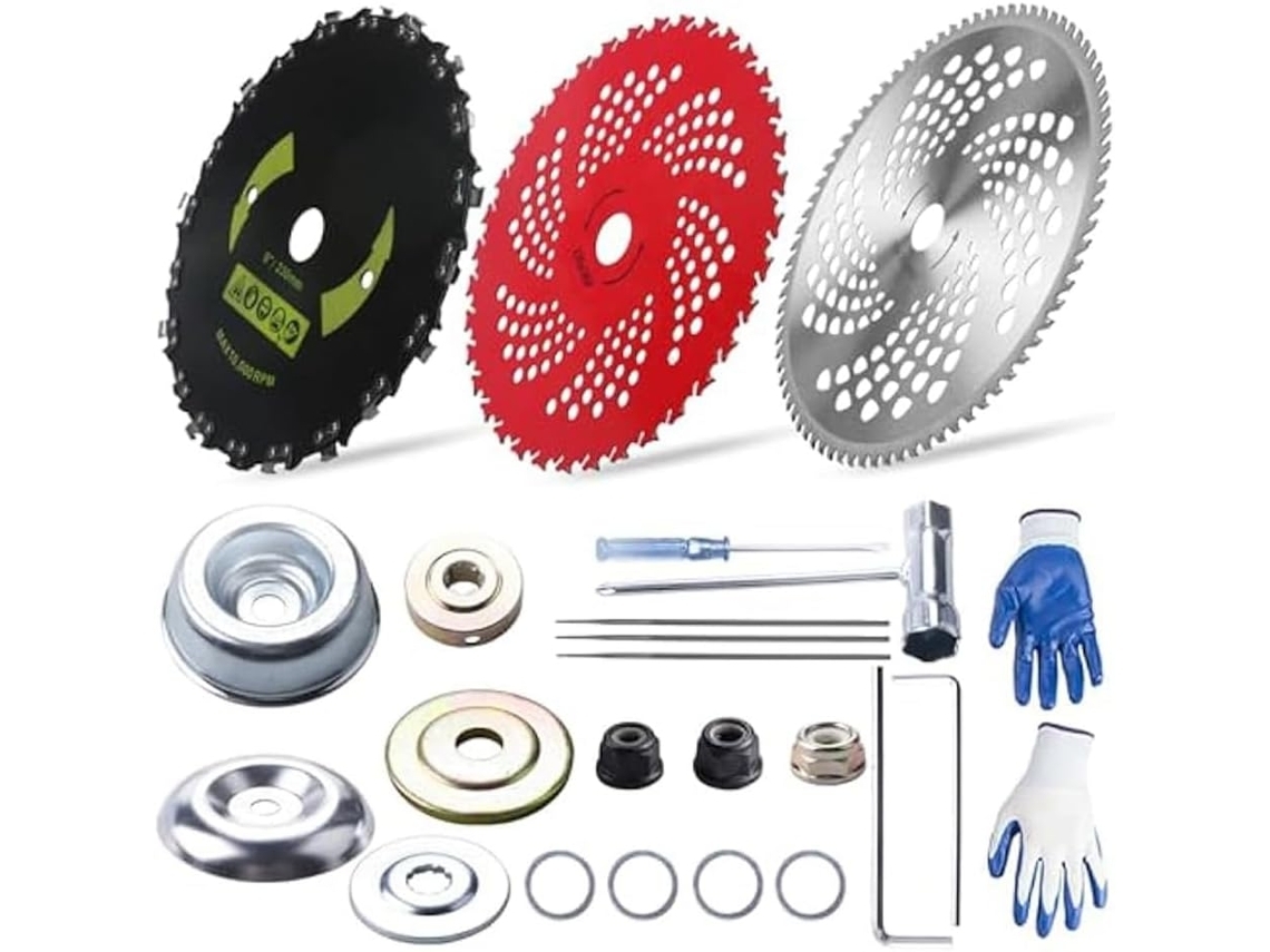 Lâminas De 9 Polegadas X 36 Dentes E Motosserra Redonda De 20t, Roçadeira De 10 Polegadas E 80t Com Kit.