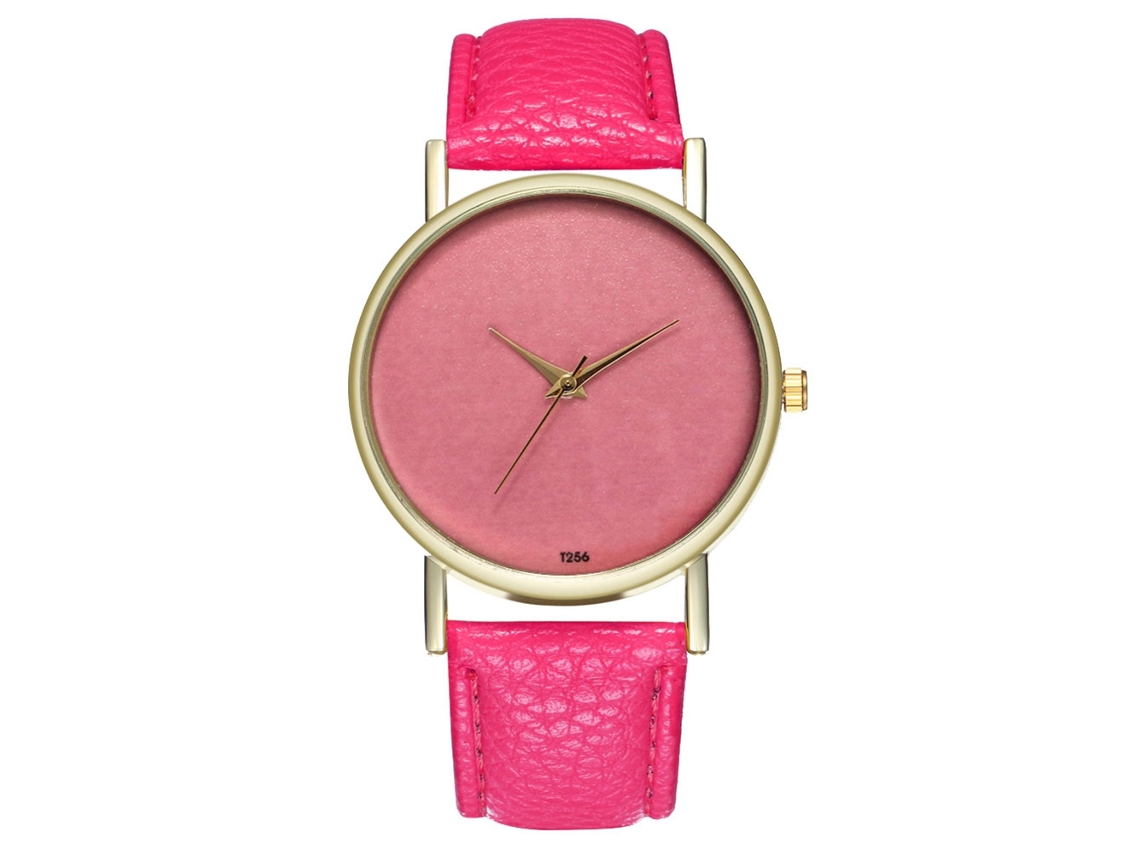 Reloj De Pulsera Analógico De Aleación Para Hombres Con Dial Redondo Cuarzo Color Rosa Rojo