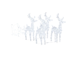 Reindeer And Sleigh Christmas Decoration, Reindeer And Sleigh Christmas Decorations Vidaxl (43 X 11 X 55 Cm (4 Pcs))