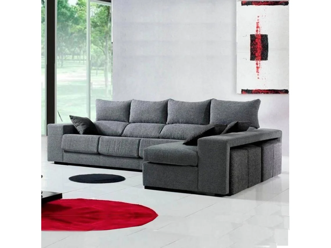 Sofá Chaise Longue Xangai - Esquerdo - Cinza (340x160 cm)