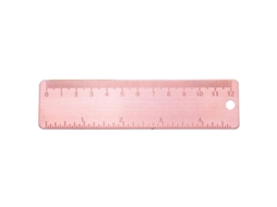 Régua Eringogo de 12 cm em cobre rosa, régua de metal compacta de 1 mm para pintura e trabalhos escolares, ferramenta