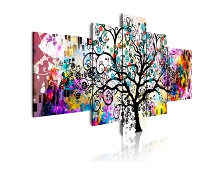 Quadro Moderno DEKOART Arte Abstrata, Árvore da Vida, Klimt (180 X 85cm)
