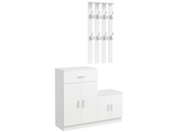 Sapateira combinada com cabide para entrada/quarto, 100x32x187cm, branco DECORALAR TECH