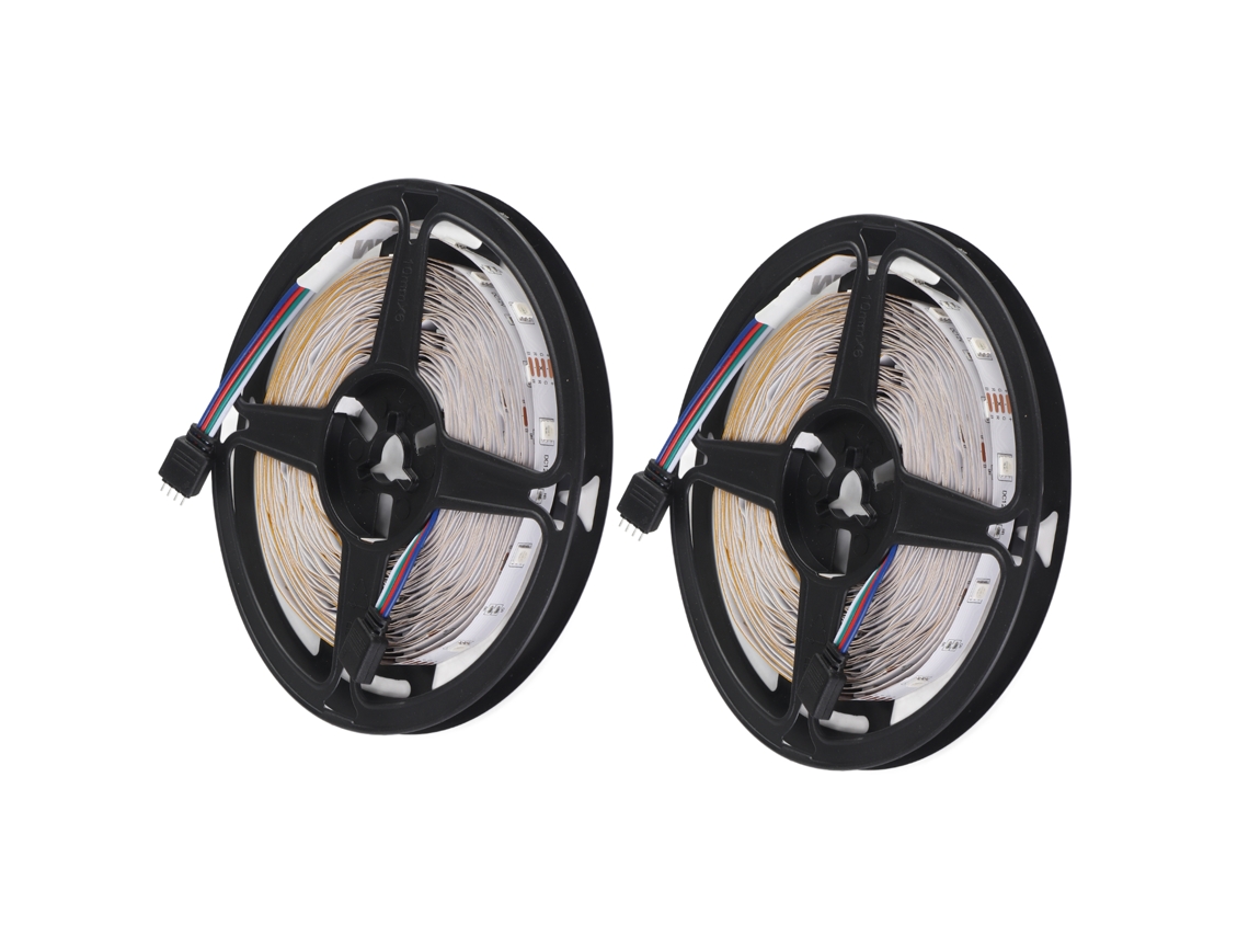 Fita de Led RGB 5050 controlada por app e controle remoto IR, 12v, para Decoração de Casa, Festas | S/MARCA