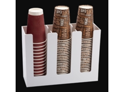 Lurelia Organizador De Copos, Em Acrílico, 3 Compartimentos, Para Copos E Tampas, Cor Branco