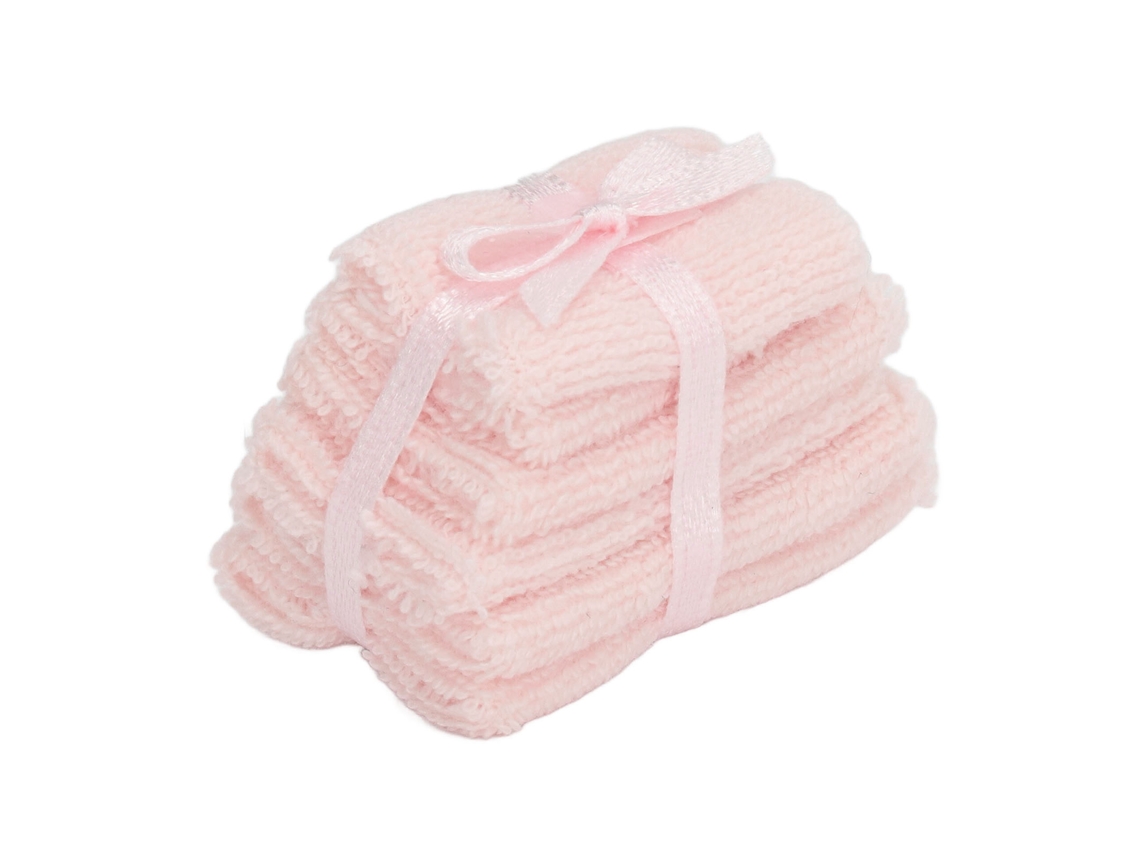 Toalhas de Banho em Miniatura 2026, Escala 1:12, para Casa de Bonecas, Acessórios de Decoração, Conjunto Rosa
