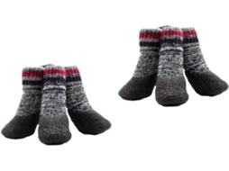 Popetpop 2 Pares De Meias Quentes Cães, Sem Acolchoamento, Cinza, Uso Interno E Externo